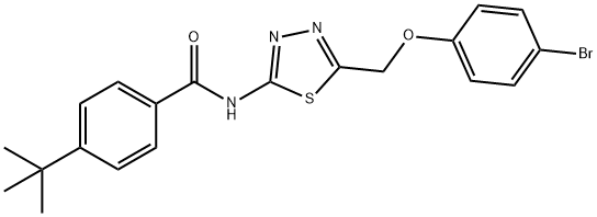 N-{5-[(4-bromophenoxy)methyl]-1,3,4-thiadiazol-2-yl}-4-tert-butylbenzamide Struktur