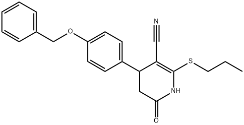 4-[4-(benzyloxy)phenyl]-6-oxo-2-(propylsulfanyl)-1,4,5,6-tetrahydro-3-pyridinecarbonitrile Struktur