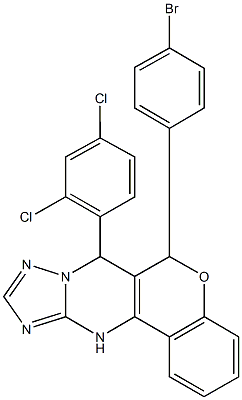 6-(4-bromophenyl)-7-(2,4-dichlorophenyl)-7,12-dihydro-6H-chromeno[4,3-d][1,2,4]triazolo[1,5-a]pyrimidine Struktur