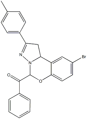 [9-bromo-2-(4-methylphenyl)-1,10b-dihydropyrazolo[1,5-c][1,3]benzoxazin-5-yl](phenyl)methanone Struktur