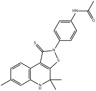 N-[4-(4,4,7-trimethyl-1-thioxo-4,5-dihydroisothiazolo[5,4-c]quinolin-2(1H)-yl)phenyl]acetamide Struktur