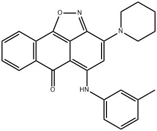 3-(1-piperidinyl)-5-(3-toluidino)-6H-anthra[1,9-cd]isoxazol-6-one Struktur