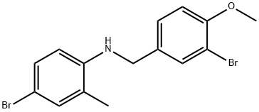 4-bromo-N-{[3-bromo-4-(methyloxy)phenyl]methyl}-2-methylaniline Struktur