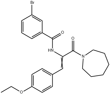 N-[1-(1-azepanylcarbonyl)-2-(4-ethoxyphenyl)vinyl]-3-bromobenzamide Struktur