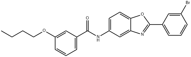 N-[2-(3-bromophenyl)-1,3-benzoxazol-5-yl]-3-butoxybenzamide Struktur