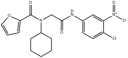 N-(2-{4-chloro-3-nitroanilino}-2-oxoethyl)-N-cyclohexyl-2-furamide Struktur