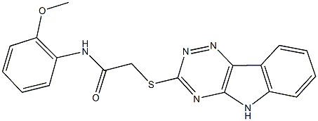 N-(2-methoxyphenyl)-2-(5H-[1,2,4]triazino[5,6-b]indol-3-ylsulfanyl)acetamide Struktur