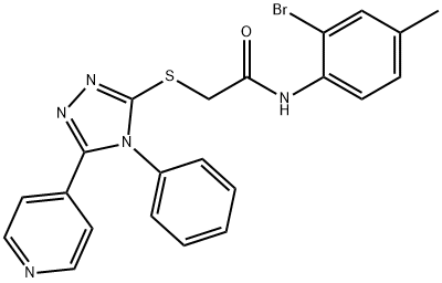 N-(2-bromo-4-methylphenyl)-2-[(4-phenyl-5-pyridin-4-yl-4H-1,2,4-triazol-3-yl)sulfanyl]acetamide Struktur