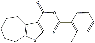 2-(2-methylphenyl)-6,7,8,9-tetrahydro-4H,5H-cyclohepta[4,5]thieno[2,3-d][1,3]oxazin-4-one Struktur