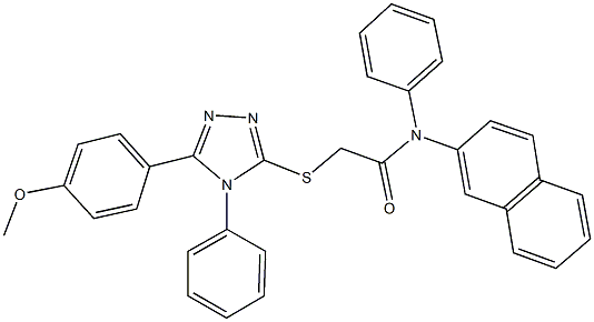 2-{[5-(4-methoxyphenyl)-4-phenyl-4H-1,2,4-triazol-3-yl]sulfanyl}-N-(2-naphthyl)-N-phenylacetamide Struktur