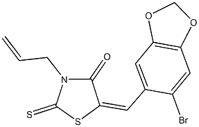 3-allyl-5-[(6-bromo-1,3-benzodioxol-5-yl)methylene]-2-thioxo-1,3-thiazolidin-4-one Struktur