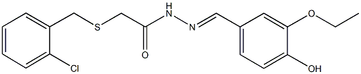 2-[(2-chlorobenzyl)sulfanyl]-N'-(3-ethoxy-4-hydroxybenzylidene)acetohydrazide Struktur