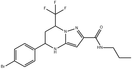 5-(4-bromophenyl)-N-propyl-7-(trifluoromethyl)-4,5,6,7-tetrahydropyrazolo[1,5-a]pyrimidine-2-carboxamide Struktur