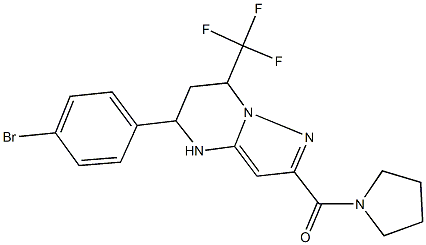 5-(4-bromophenyl)-2-(1-pyrrolidinylcarbonyl)-7-(trifluoromethyl)-4,5,6,7-tetrahydropyrazolo[1,5-a]pyrimidine Struktur