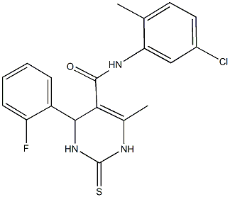 N-(5-chloro-2-methylphenyl)-4-(2-fluorophenyl)-6-methyl-2-thioxo-1,2,3,4-tetrahydro-5-pyrimidinecarboxamide Struktur