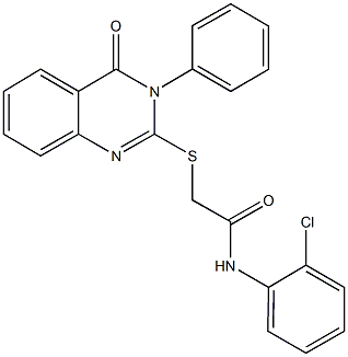 N-(2-chlorophenyl)-2-[(4-oxo-3-phenyl-3,4-dihydroquinazolin-2-yl)sulfanyl]acetamide Struktur