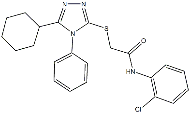 N-(2-chlorophenyl)-2-[(5-cyclohexyl-4-phenyl-4H-1,2,4-triazol-3-yl)sulfanyl]acetamide Struktur