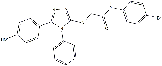 N-(4-bromophenyl)-2-{[5-(4-hydroxyphenyl)-4-phenyl-4H-1,2,4-triazol-3-yl]sulfanyl}acetamide Struktur