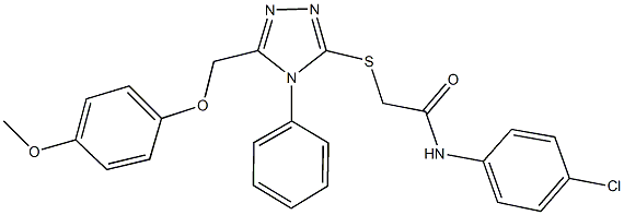 N-(4-chlorophenyl)-2-({5-[(4-methoxyphenoxy)methyl]-4-phenyl-4H-1,2,4-triazol-3-yl}sulfanyl)acetamide Struktur