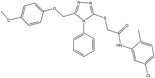 N-(5-chloro-2-methylphenyl)-2-({5-[(4-methoxyphenoxy)methyl]-4-phenyl-4H-1,2,4-triazol-3-yl}sulfanyl)acetamide Struktur