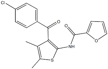 N-{3-[(4-chlorophenyl)carbonyl]-4,5-dimethylthien-2-yl}furan-2-carboxamide Struktur