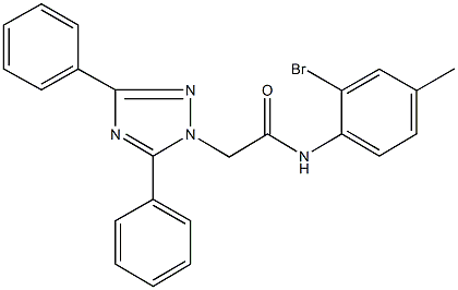 N-(2-bromo-4-methylphenyl)-2-(3,5-diphenyl-1H-1,2,4-triazol-1-yl)acetamide Struktur