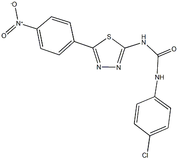 N-(4-chlorophenyl)-N'-(5-{4-nitrophenyl}-1,3,4-thiadiazol-2-yl)urea Struktur