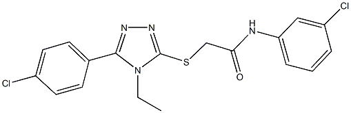 N-(3-chlorophenyl)-2-{[5-(4-chlorophenyl)-4-ethyl-4H-1,2,4-triazol-3-yl]sulfanyl}acetamide Struktur