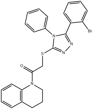 5-(2-bromophenyl)-4-phenyl-4H-1,2,4-triazol-3-yl 2-(3,4-dihydro-1(2H)-quinolinyl)-2-oxoethyl sulfide Struktur