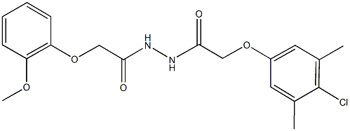 N'-[(4-chloro-3,5-dimethylphenoxy)acetyl]-2-(2-methoxyphenoxy)acetohydrazide Struktur