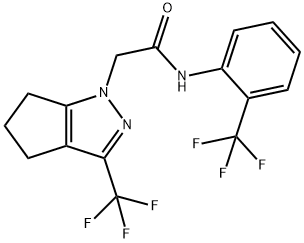 2-(3-(trifluoromethyl)-5,6-dihydrocyclopenta[c]pyrazol-1(4H)-yl)-N-[2-(trifluoromethyl)phenyl]acetamide Struktur