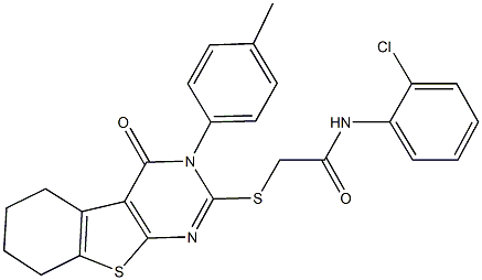 N-(2-chlorophenyl)-2-{[3-(4-methylphenyl)-4-oxo-3,4,5,6,7,8-hexahydro[1]benzothieno[2,3-d]pyrimidin-2-yl]sulfanyl}acetamide Struktur