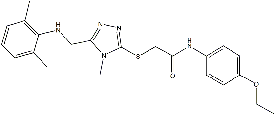 2-({5-[(2,6-dimethylanilino)methyl]-4-methyl-4H-1,2,4-triazol-3-yl}sulfanyl)-N-(4-ethoxyphenyl)acetamide Struktur