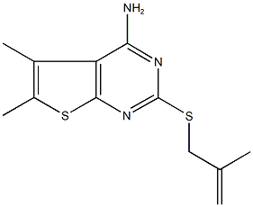 5,6-dimethyl-2-[(2-methyl-2-propenyl)sulfanyl]thieno[2,3-d]pyrimidin-4-ylamine Struktur