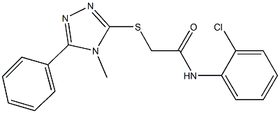 N-(2-chlorophenyl)-2-[(4-methyl-5-phenyl-4H-1,2,4-triazol-3-yl)sulfanyl]acetamide Struktur