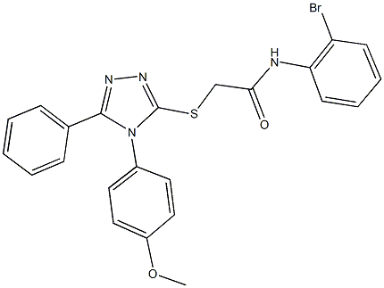 N-(2-bromophenyl)-2-{[4-(4-methoxyphenyl)-5-phenyl-4H-1,2,4-triazol-3-yl]sulfanyl}acetamide Struktur