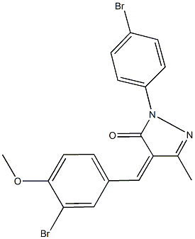 4-(3-bromo-4-methoxybenzylidene)-2-(4-bromophenyl)-5-methyl-2,4-dihydro-3H-pyrazol-3-one Struktur