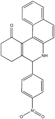 5-{4-nitrophenyl}-3,4,5,6-tetrahydrobenzo[a]phenanthridin-1(2H)-one Structure