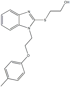 2-({1-[2-(4-methylphenoxy)ethyl]-1H-benzimidazol-2-yl}sulfanyl)ethanol Struktur