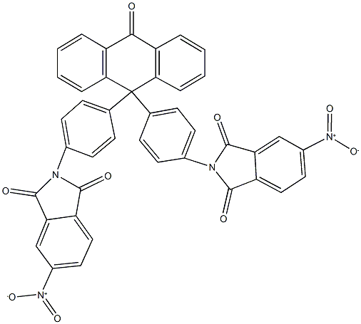 5-nitro-2-{4-[9-(4-{5-nitro-1,3-dioxo-1,3-dihydro-2H-isoindol-2-yl}phenyl)-10-oxo-9,10-dihydro-9-anthracenyl]phenyl}-1H-isoindole-1,3(2H)-dione Struktur