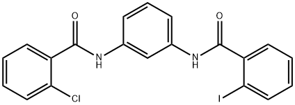 2-chloro-N-{3-[(2-iodobenzoyl)amino]phenyl}benzamide Struktur