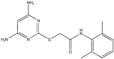 2-[(4,6-diamino-2-pyrimidinyl)sulfanyl]-N-(2,6-dimethylphenyl)acetamide Struktur