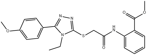 methyl 2-[({[4-ethyl-5-(4-methoxyphenyl)-4H-1,2,4-triazol-3-yl]sulfanyl}acetyl)amino]benzoate Struktur