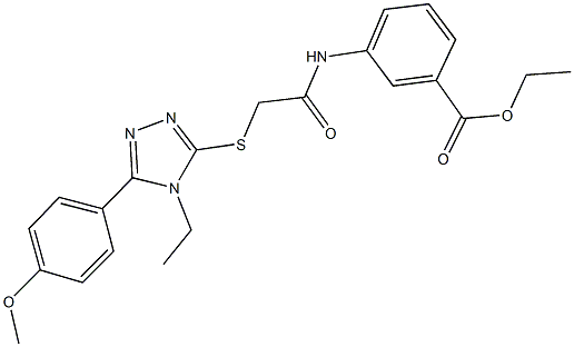 ethyl 3-[({[4-ethyl-5-(4-methoxyphenyl)-4H-1,2,4-triazol-3-yl]sulfanyl}acetyl)amino]benzoate Struktur