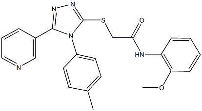 N-(2-methoxyphenyl)-2-{[4-(4-methylphenyl)-5-(3-pyridinyl)-4H-1,2,4-triazol-3-yl]sulfanyl}acetamide Struktur