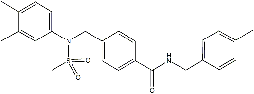 4-{[3,4-dimethyl(methylsulfonyl)anilino]methyl}-N-(4-methylbenzyl)benzamide Struktur