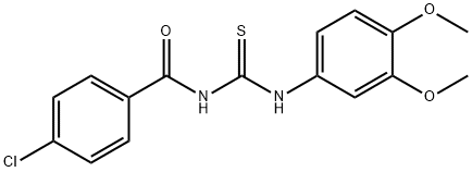 N-(4-chlorobenzoyl)-N'-(3,4-dimethoxyphenyl)thiourea Struktur