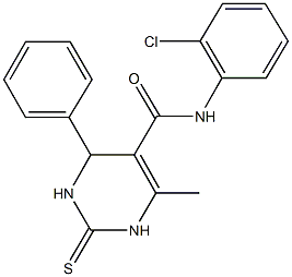 N-(2-chlorophenyl)-6-methyl-4-phenyl-2-thioxo-1,2,3,4-tetrahydro-5-pyrimidinecarboxamide Struktur