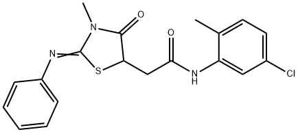 N-(5-chloro-2-methylphenyl)-2-[3-methyl-4-oxo-2-(phenylimino)-1,3-thiazolidin-5-yl]acetamide Struktur