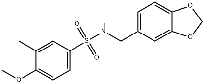 N-(1,3-benzodioxol-5-ylmethyl)-4-methoxy-3-methylbenzenesulfonamide Struktur